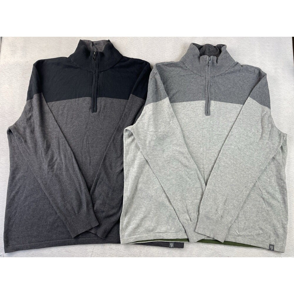 The North Face Men’s 2XL Colorblock Quarter Zip Sweater Lot Of 2